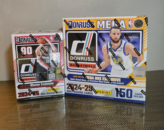 Lot 2 Boxes Cartes Basketball NBA 2024-25 Panini Donruss Hobby Blaster Box + Méga Box