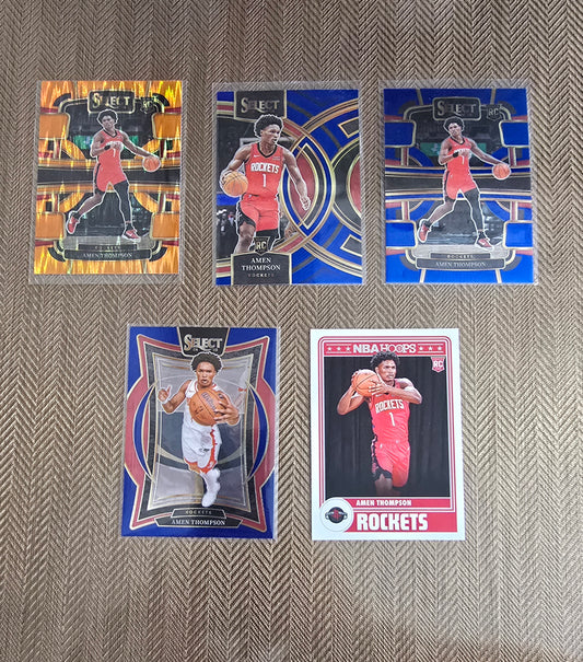 Lot 5 Cartes collection sport Basketball NBA AMEN THOMPSON