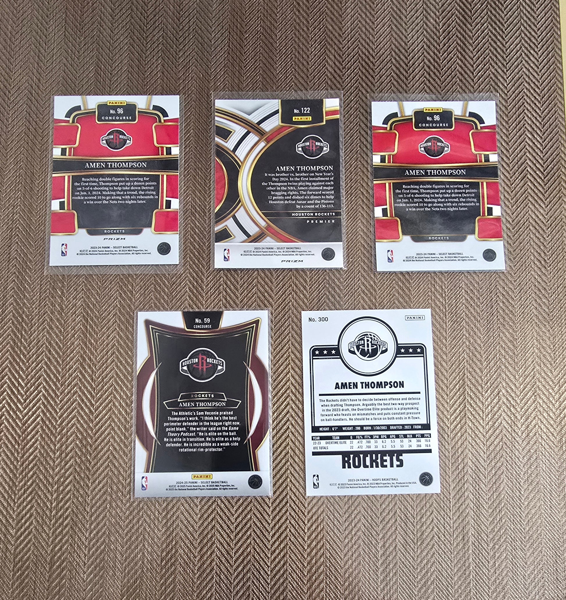 Lot 5 Cartes collection sport Basketball NBA AMEN THOMPSON