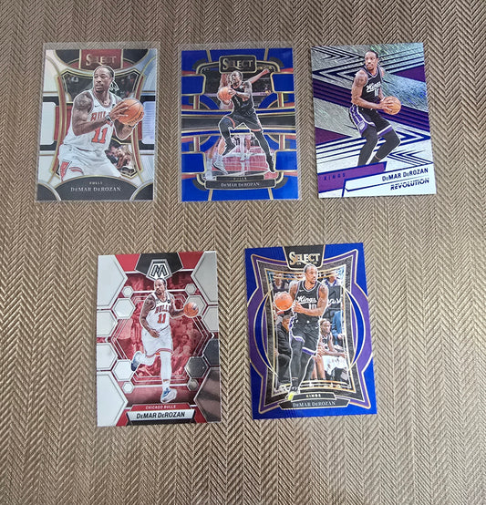 Lot 5 Cartes collection sport Basketball NBA DEMAR DEROZAN