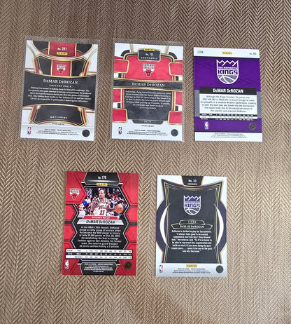 Lot 5 Cartes collection sport Basketball NBA DEMAR DEROZAN