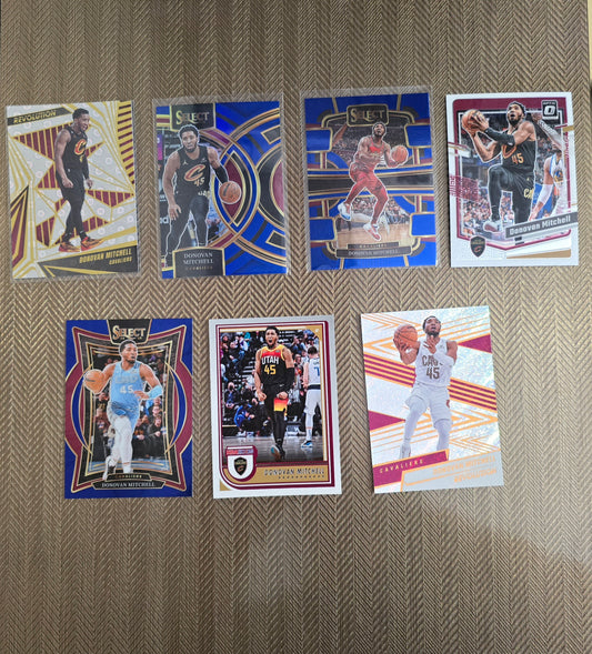 Lot 7 Cartes collection sport Basketball NBA DONOVAN MITCHELL