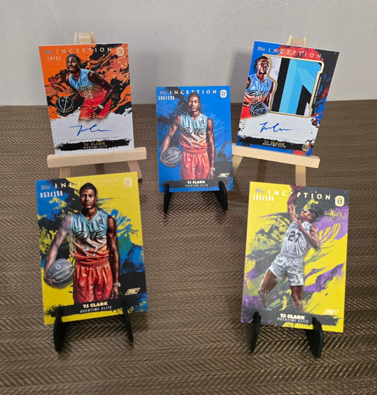 Lot 5 Cartes Auto Patch numérotées collection sport Basketball TJ CLARK