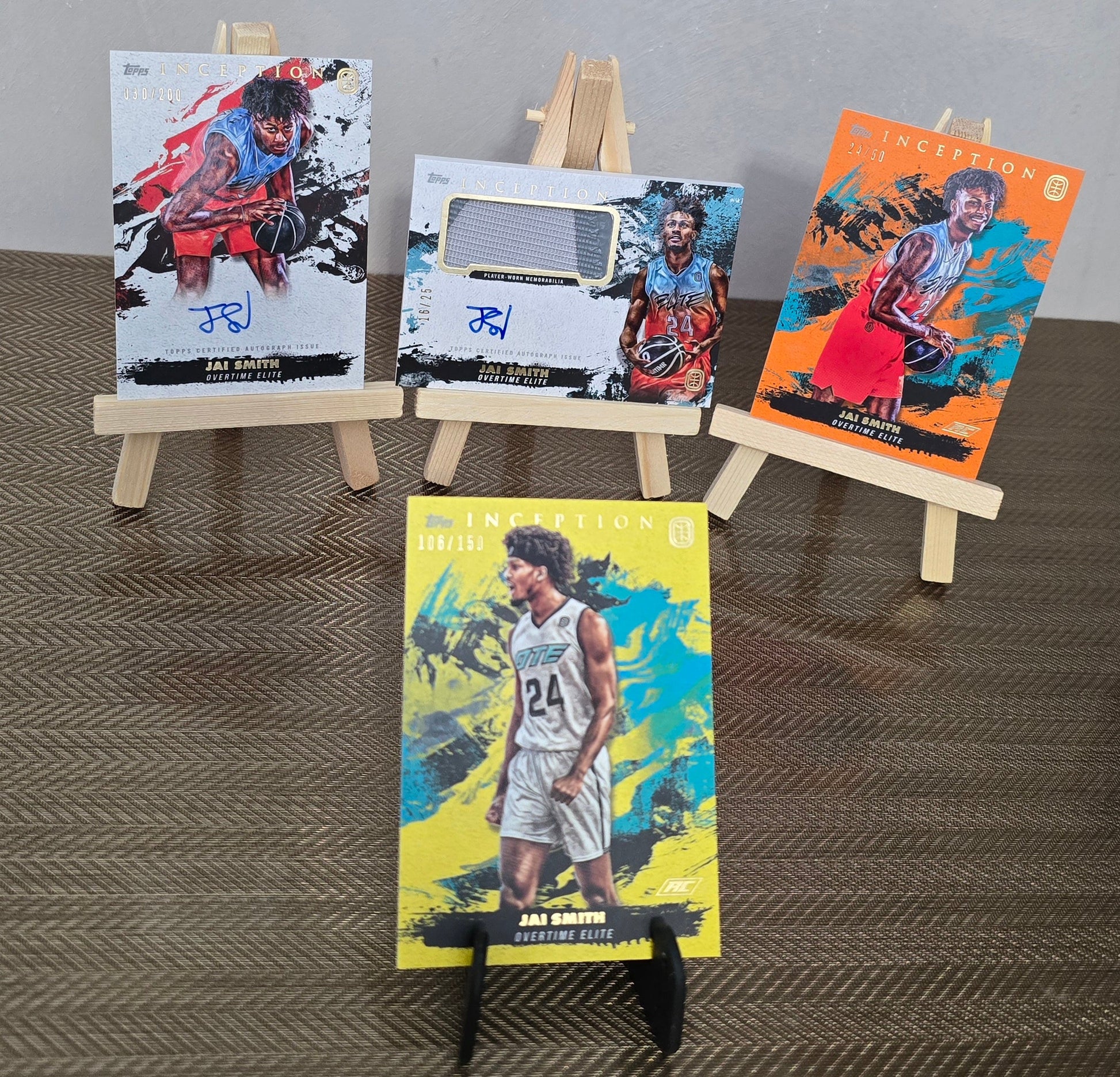 Lot 4 Cartes numérotées Auto Patch collection sport Basketball JAI SMITH Topps