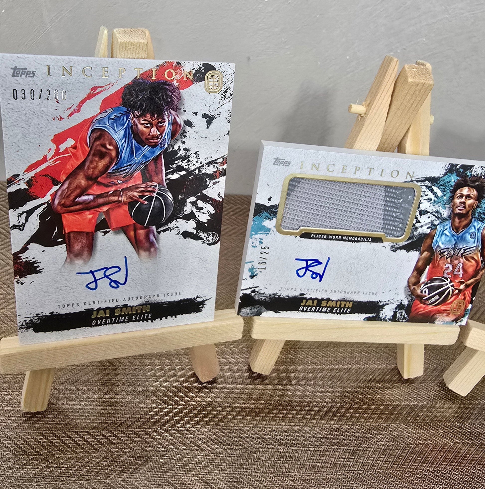 Lot 4 Cartes numérotées Auto Patch collection sport Basketball JAI SMITH Topps