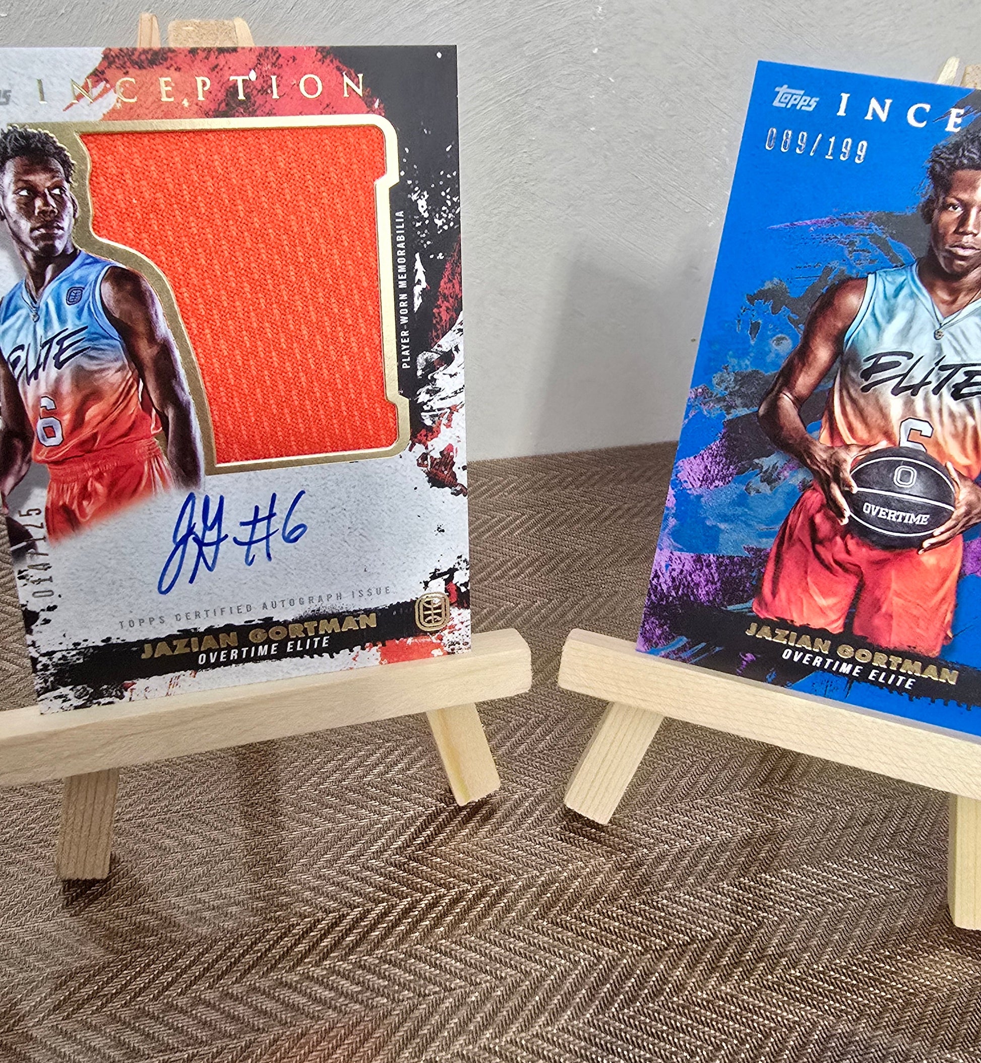 Lot 3 Cartes Auto Patch numérotées collection sport Basketball JAZIAN GORTMAN Topps