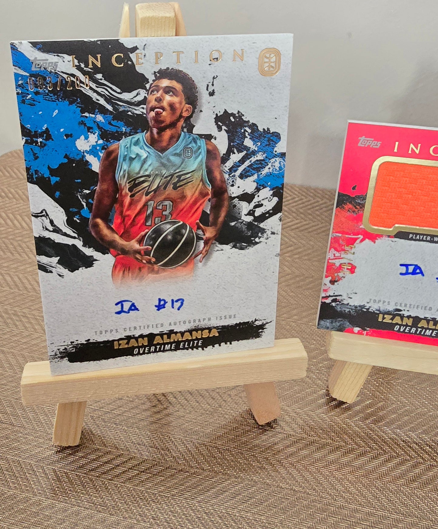Lot 3 Cartes Auto Patch numérotées collection sport Basketball IZAN ALMANSA Topps