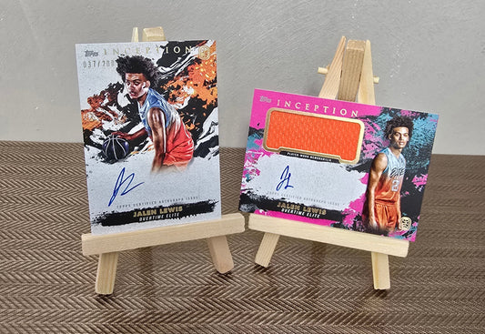 Lot 2 Cartes numérotées Auto Patch collection sport Basketball JALEN LEWIS Topps