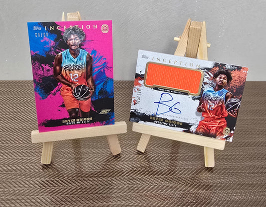 Lot 2 Cartes Patch Auto numérotées collection sport Basketball BRYCE GRIGGS Topps