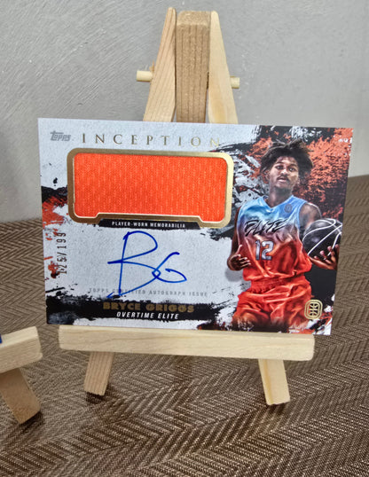 Lot 2 Cartes Patch Auto numérotées collection sport Basketball BRYCE GRIGGS Topps