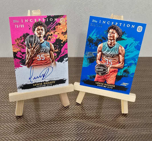 Lot 2 Cartes Auto numérotées collection sport Basketball LEWIS DUARTE Topps