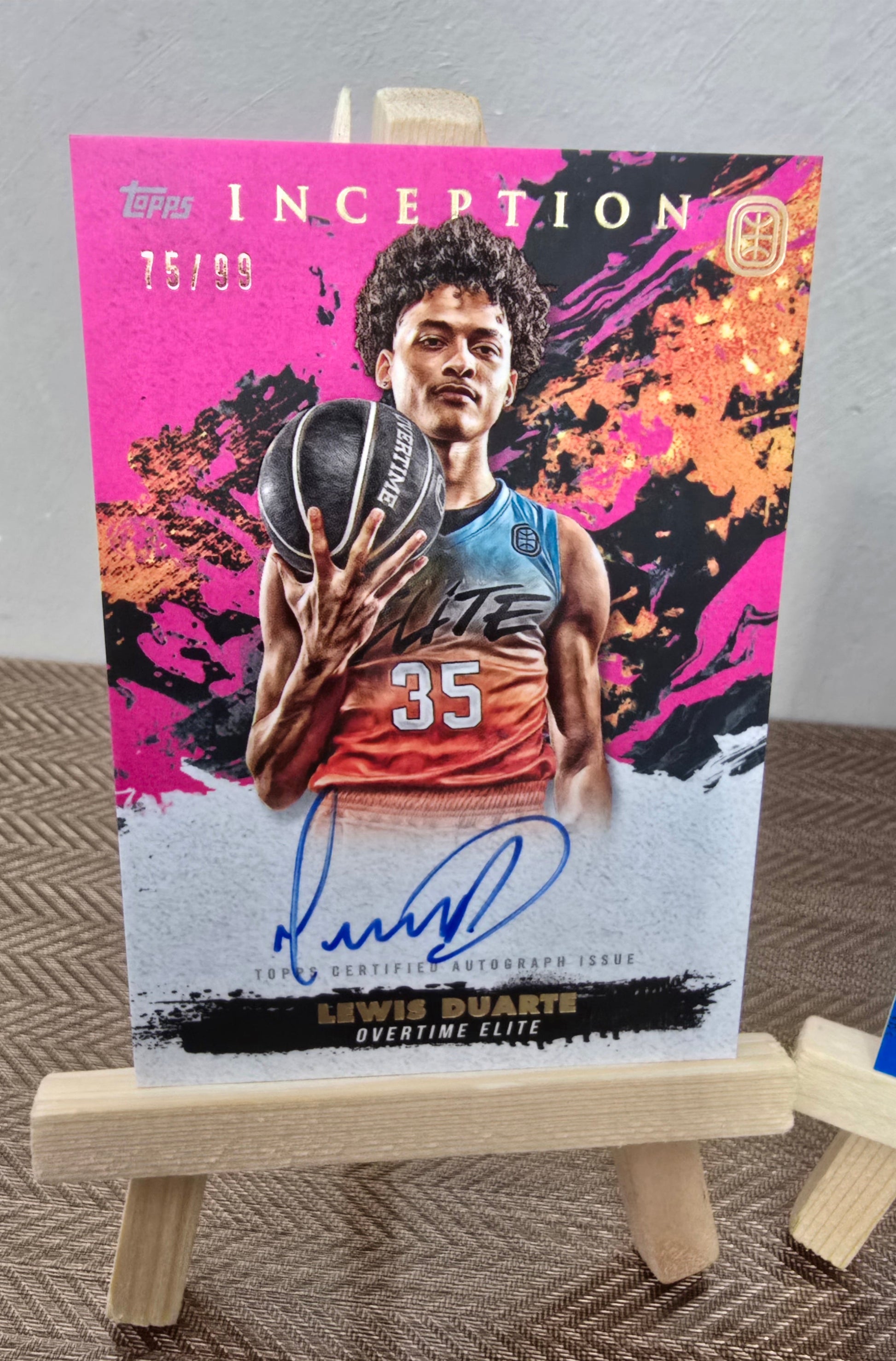 Lot 2 Cartes Auto numérotées collection sport Basketball LEWIS DUARTE Topps