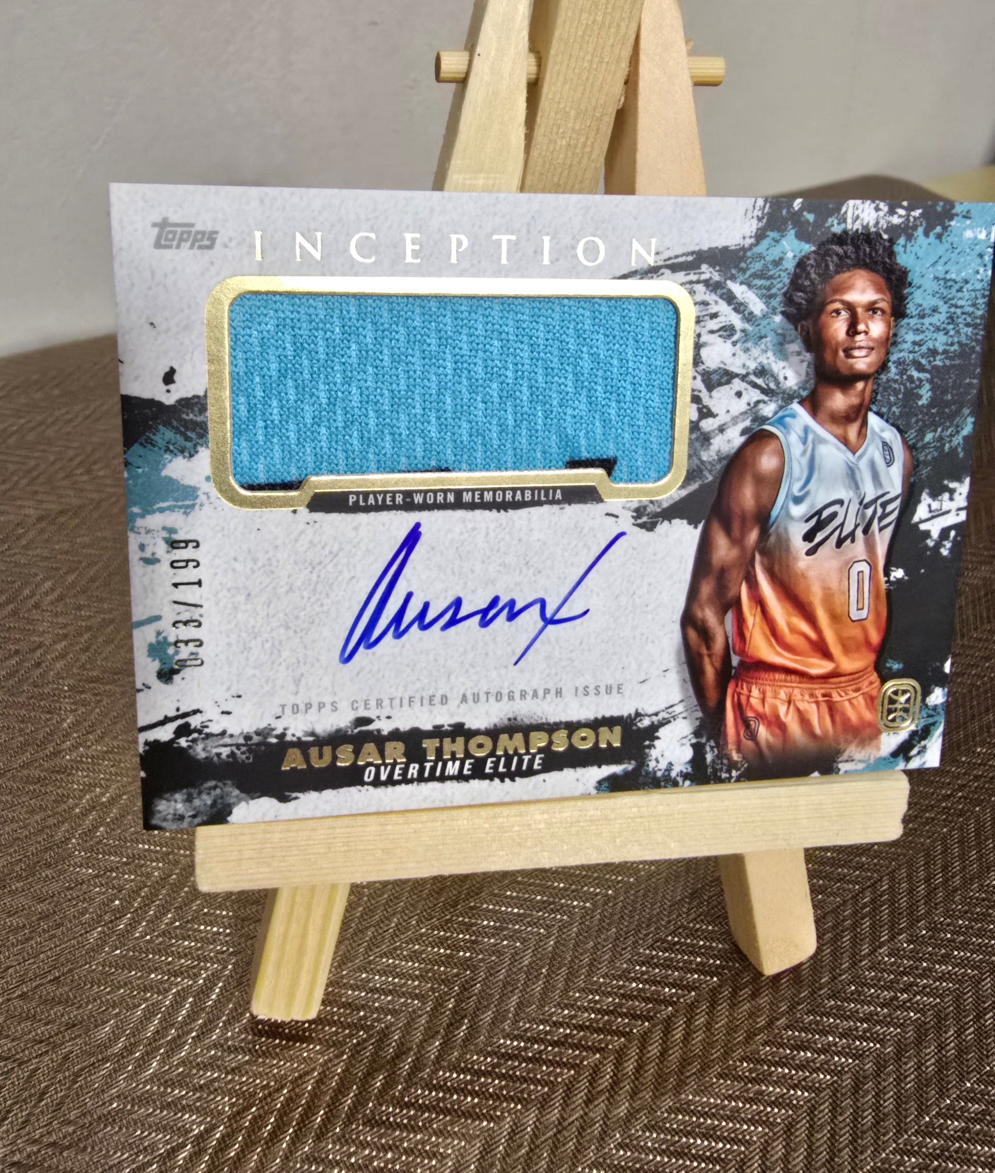 Carte Autographe Patch numérotée 033/199 collection sport Basketball AUSAR THOMPSON Topps