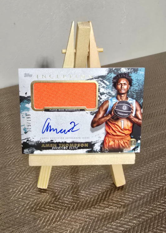 Carte Autographe Patch numérotée 125/199 collection sport Basketball AMEN THOMPSON Topps