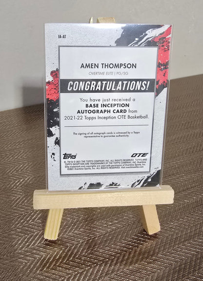 Carte Autographe numérotée 10/75 collection sport Basketball AMEN THOMPSON Topps