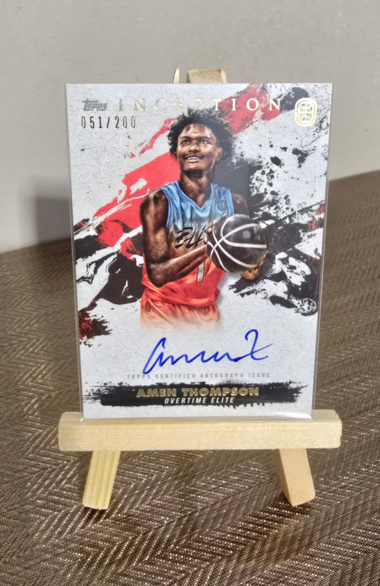 Carte Autographe numérotée 051/200 collection sport Basketball AMEN THOMPSON Topps