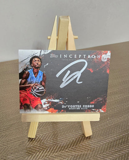 Carte Autographe Silver numérotée 85/99 collection sport Basketball DE'VONTES COBBS Topps