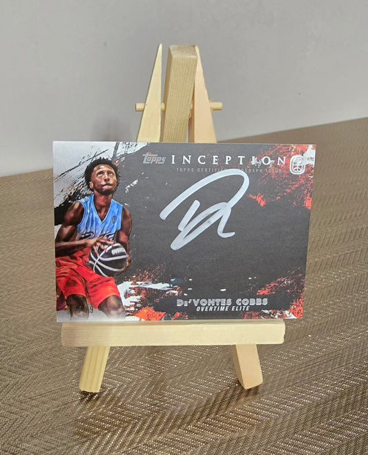 Carte Autographe Silver numérotée 85/99 collection sport Basketball DE'VONTES COBBS Topps