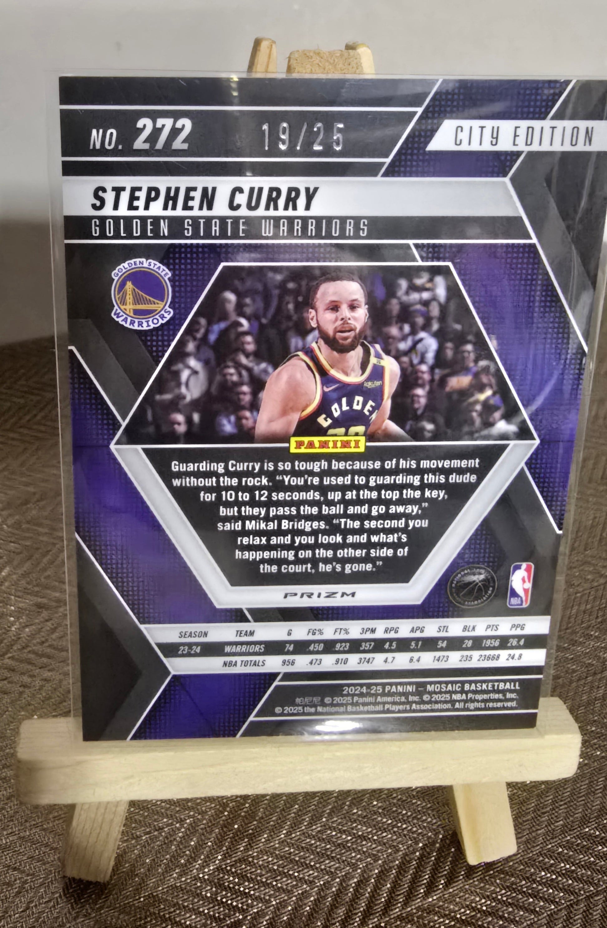 2024-25 Panini Mosaic Basketball NBA - STEPHEN CURRY - Carte #19/25 Panini