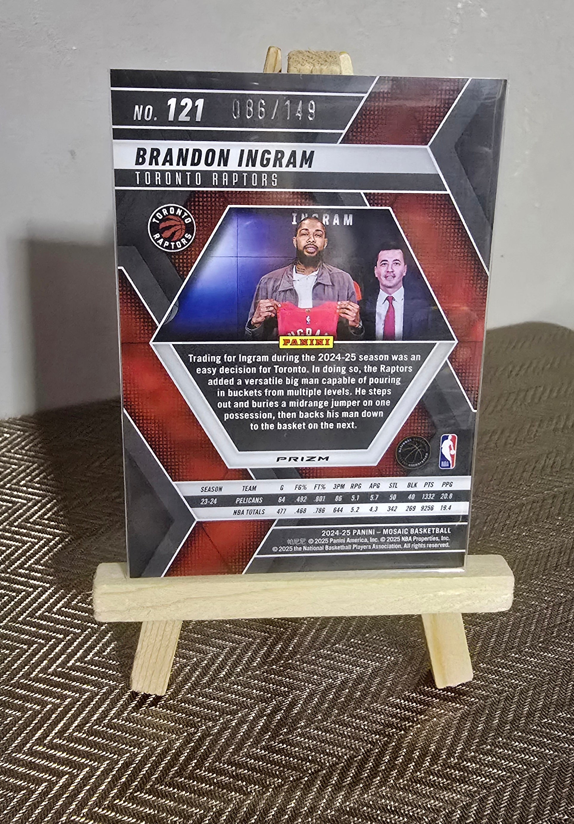 2024-25 Panini Mosaic NBA - BRANDON INGRAM - Carte numérotée #086/149 Panini