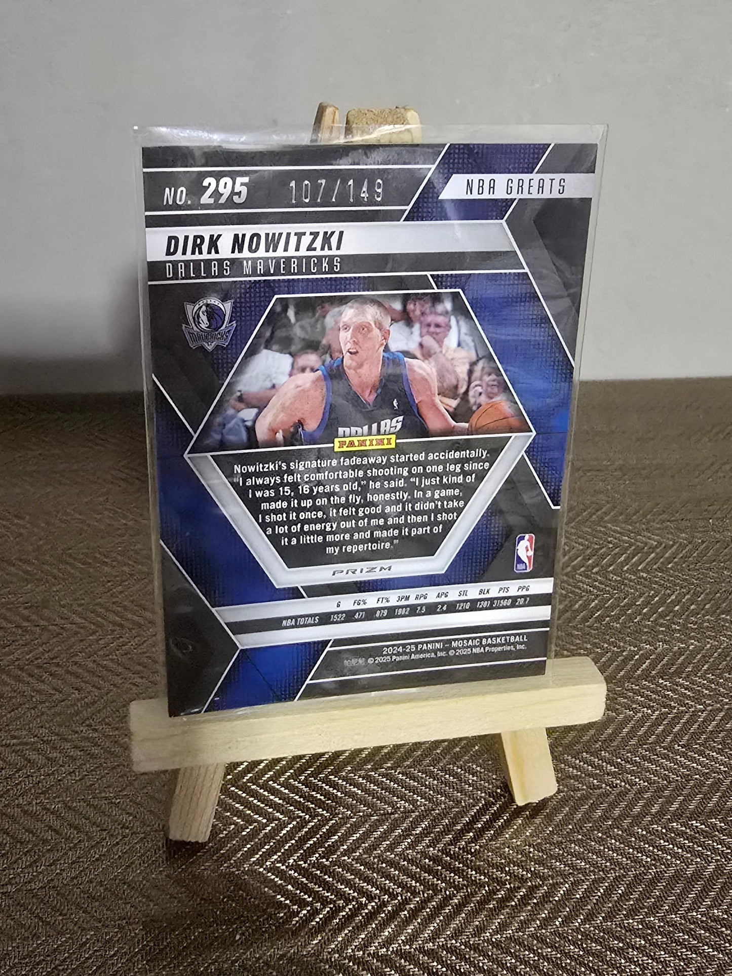 2024-25 Panini Mosaic NBA - DIRK NOWITZKI - Carte numérotée #107/149 Panini