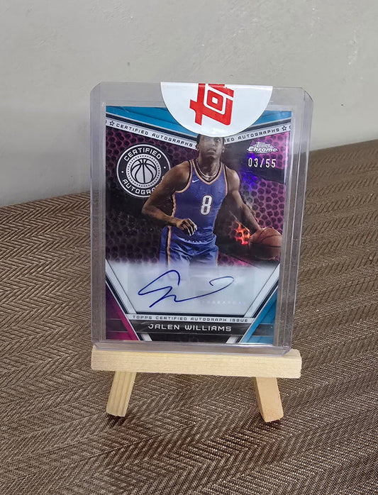 2024-25 Topps Chrome NBA - JALEN WILLIAMS - Carte autographe numérotée #3/55 Topps