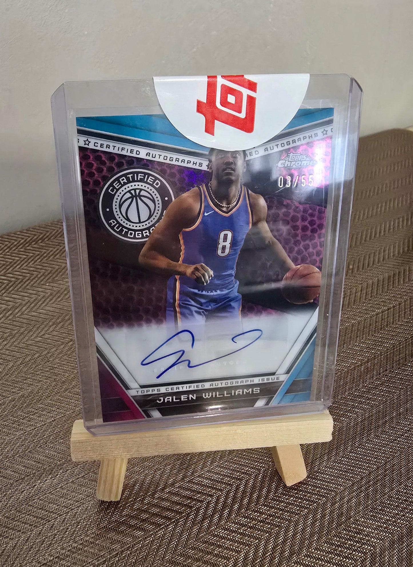 2024-25 Topps Chrome NBA - JALEN WILLIAMS - Carte autographe numérotée #3/55 Topps