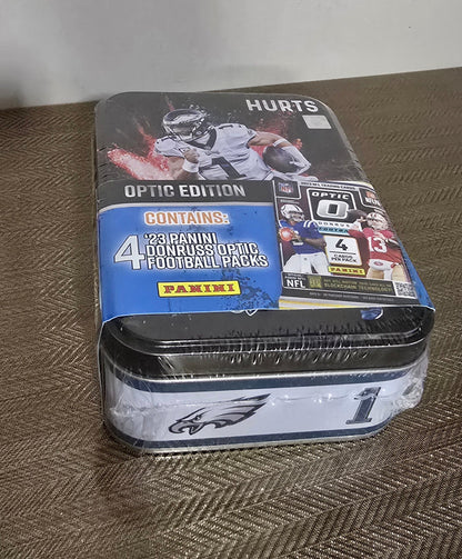 2024 NFL Jalen Hurts Champion Cartes Football US Collection Optic Edition MJH Collector Tin MJ HOLDING