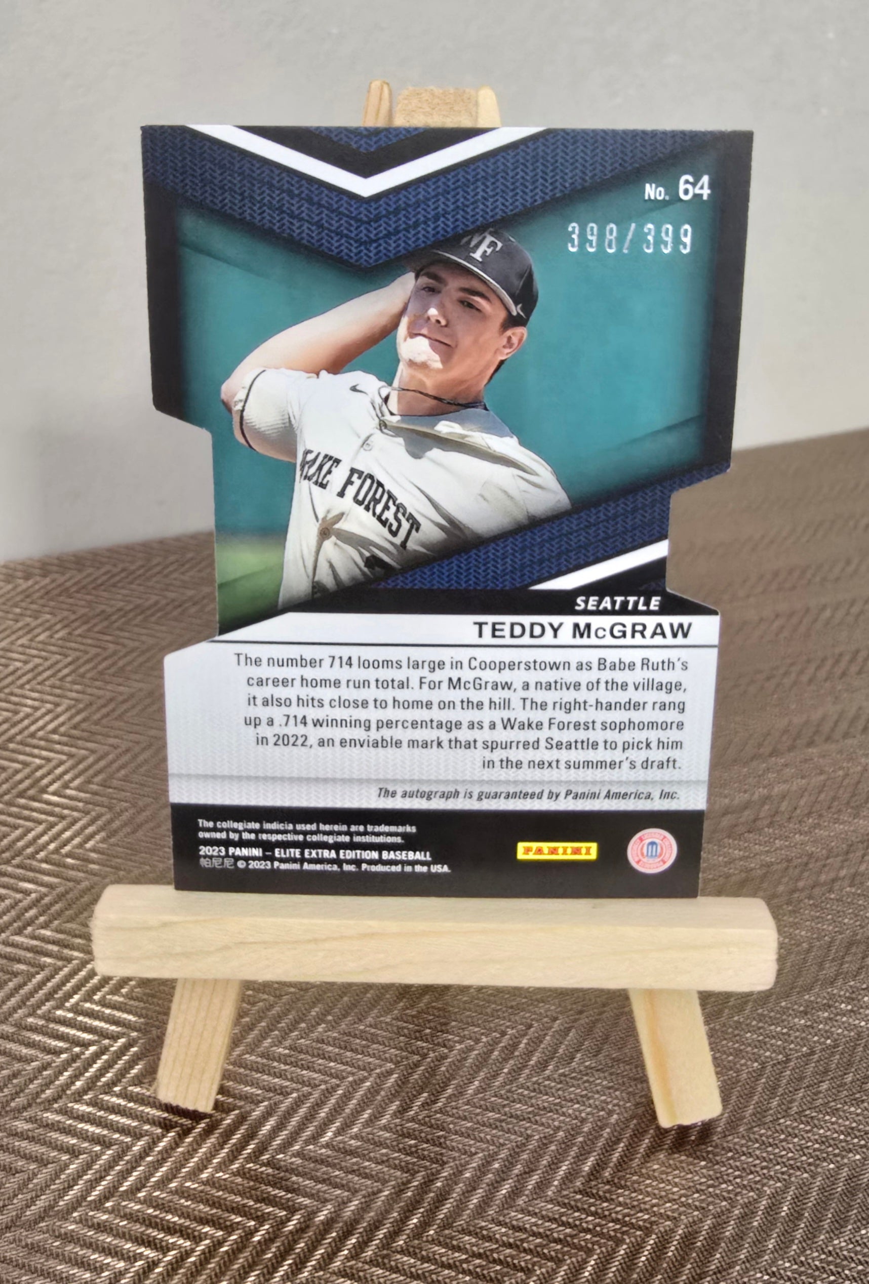 Carte Autographe numérotée #398/399 collection Baseball MLB TEDDY MC GRAW Panini