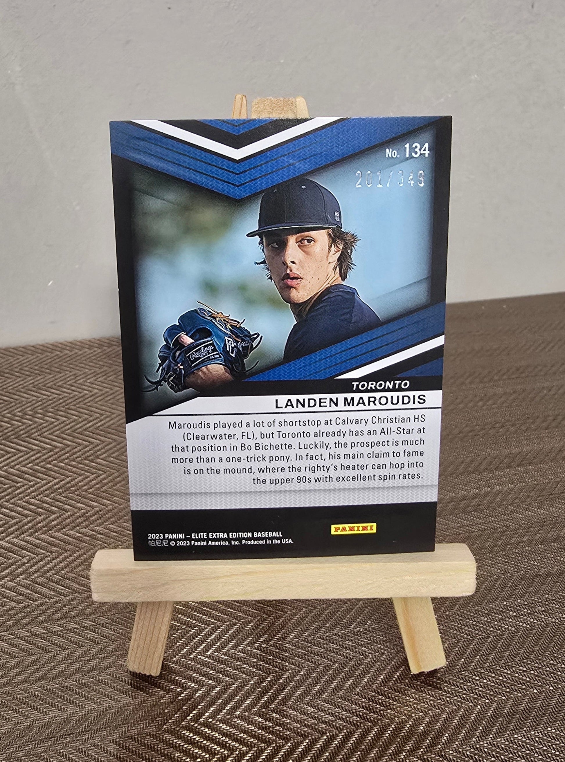 Carte numérotée #201/349 collection Baseball MLB LANDEN MAROUDIS Panini