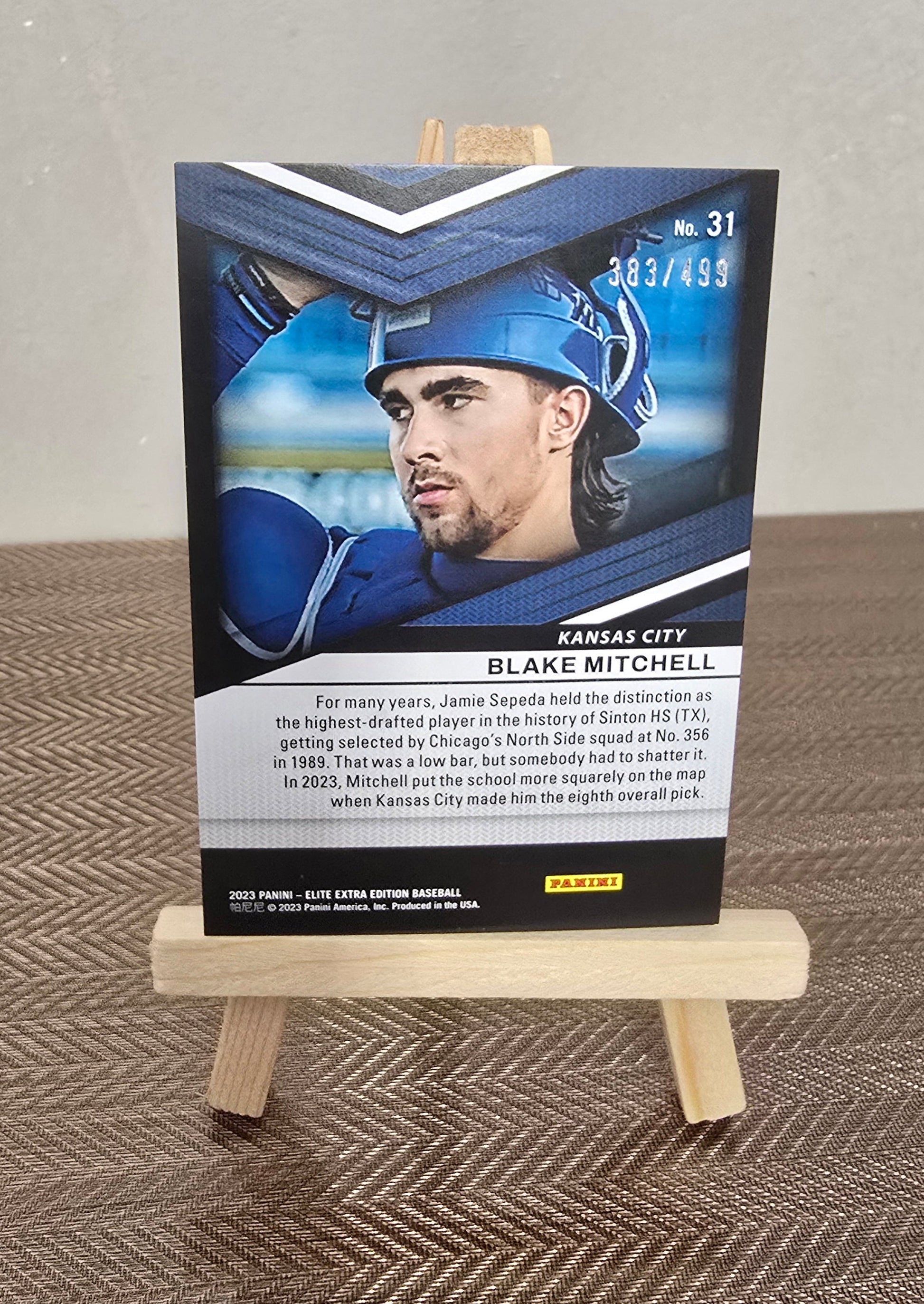 Carte numérotée #383/499 collection Baseball MLB BLAKE MITCHELL Panini