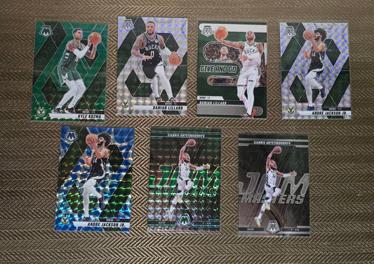 Lot 7 Cartes collection sport Basketball NBA Equipe BUCKS Panini