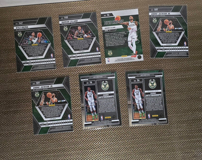 Lot 7 Cartes collection sport Basketball NBA Equipe BUCKS Panini