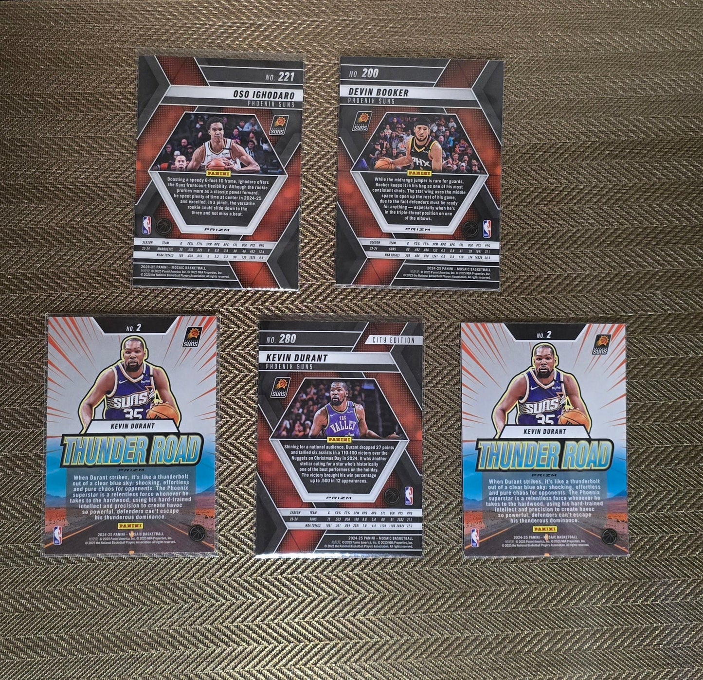 Lot 5 Cartes collection sport Basketball NBA Equipe SUNS Panini