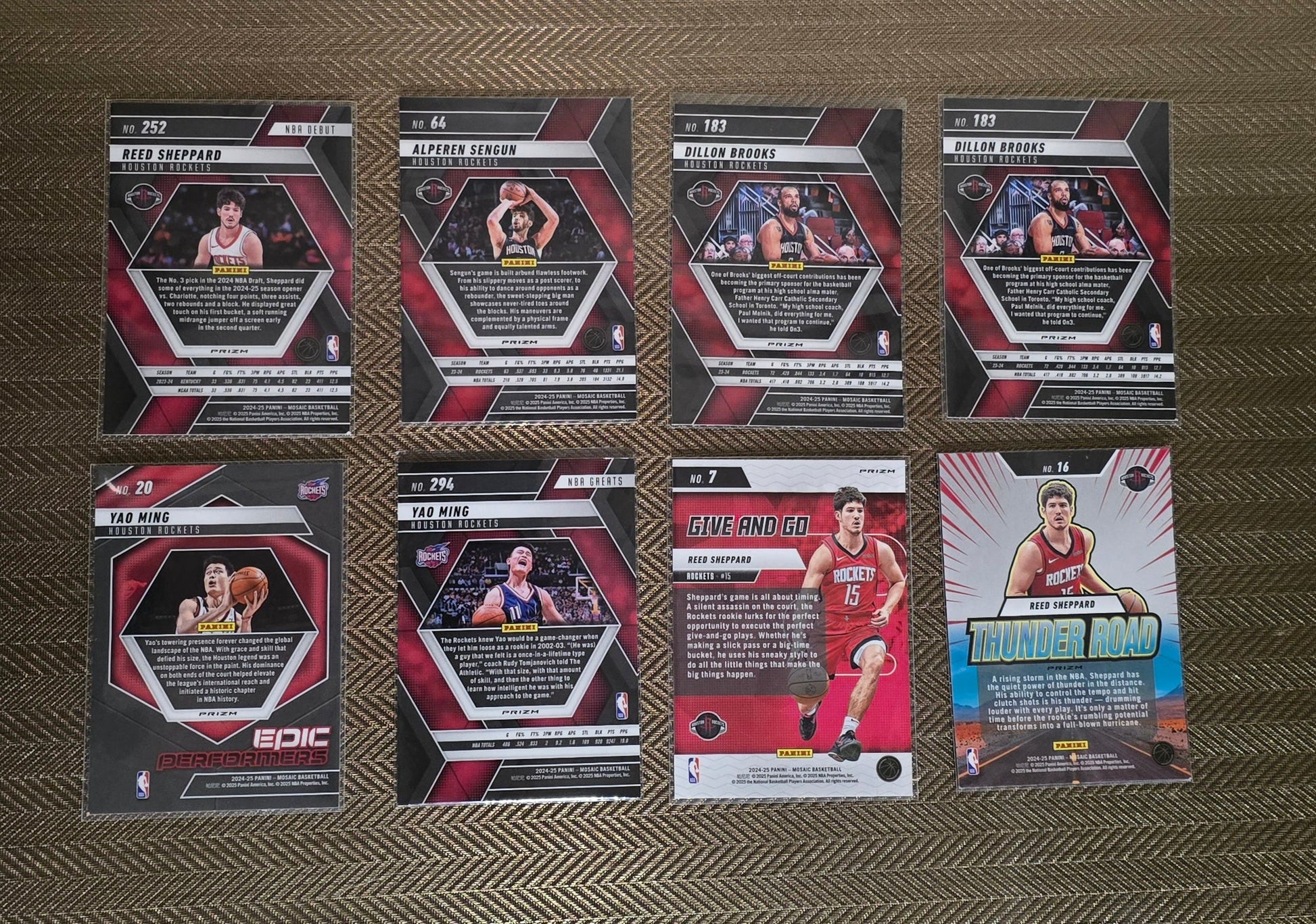 Lot 8 Cartes collection sport Basketball NBA Equipe ROCKETS Panini