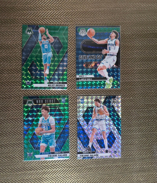 Lot 4 Cartes collection sport Basketball NBA Equipe HORNETS Panini