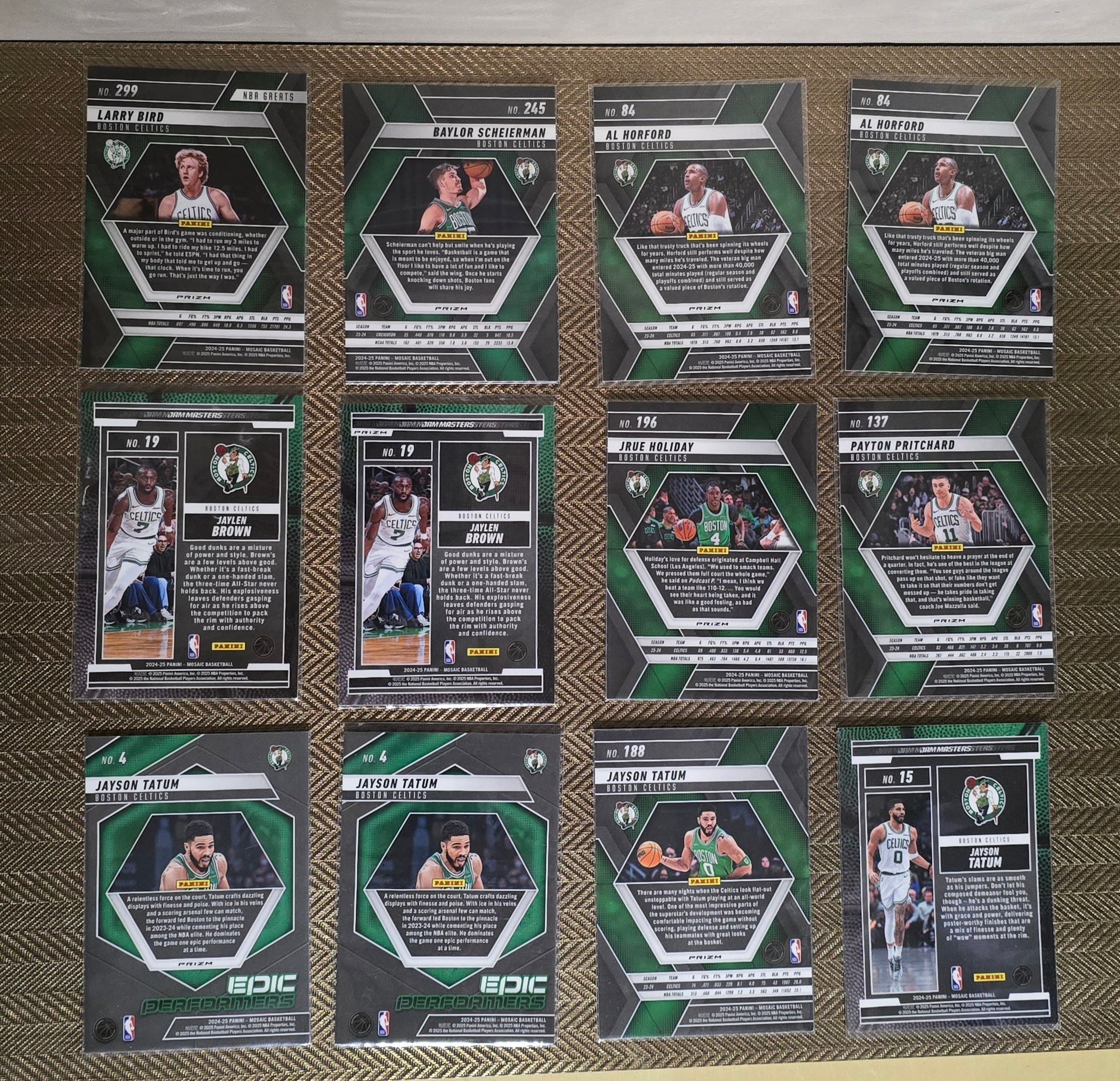 Lot 12 Cartes collection sport Basketball NBA Equipe BOSTON CELTICS Panini