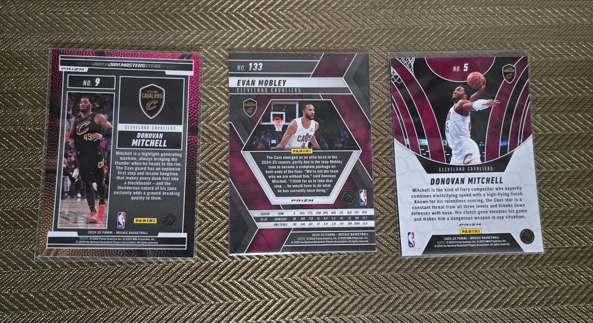 Lot 3 Cartes collection sport Basketball NBA Equipe CLEVELAND CAVALIERS Panini