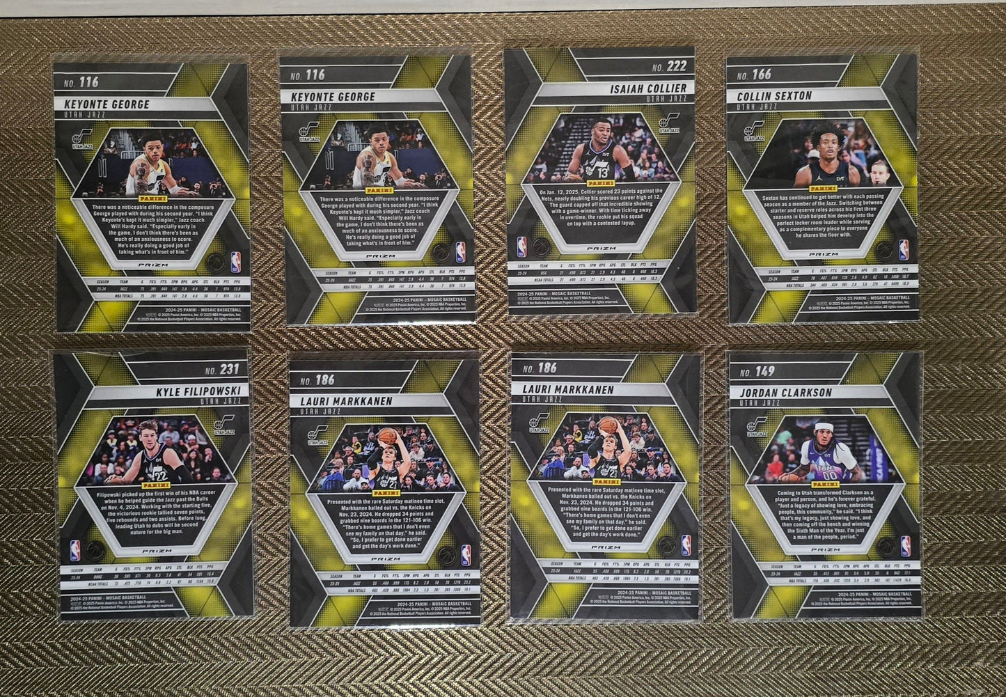 Lot 8 Cartes collection sport Basketball NBA Equipe JAZZ Panini