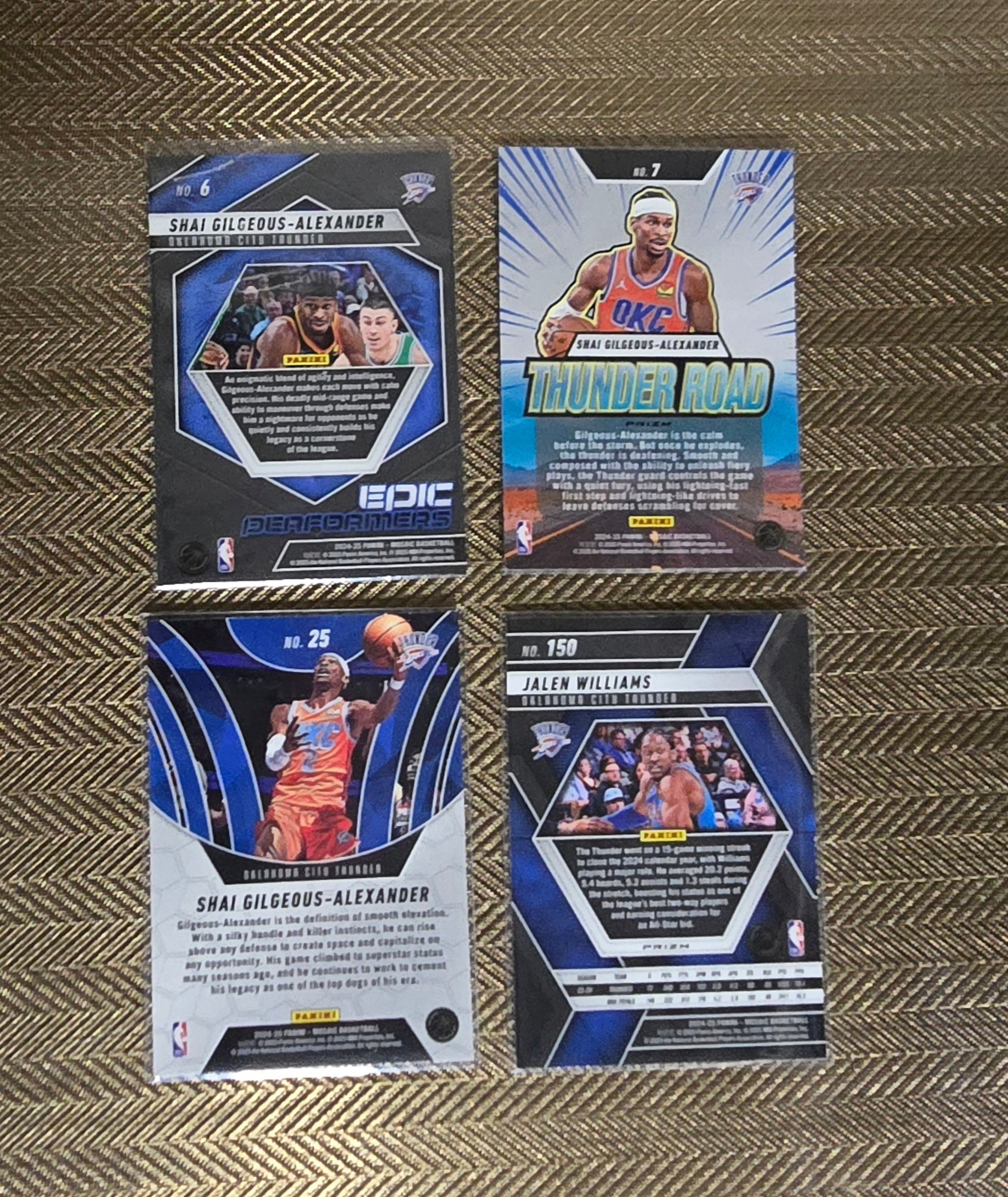 Lot 4 Cartes collection sport Basketball NBA Equipe OKLAHOMA CITY THUNDER Panini