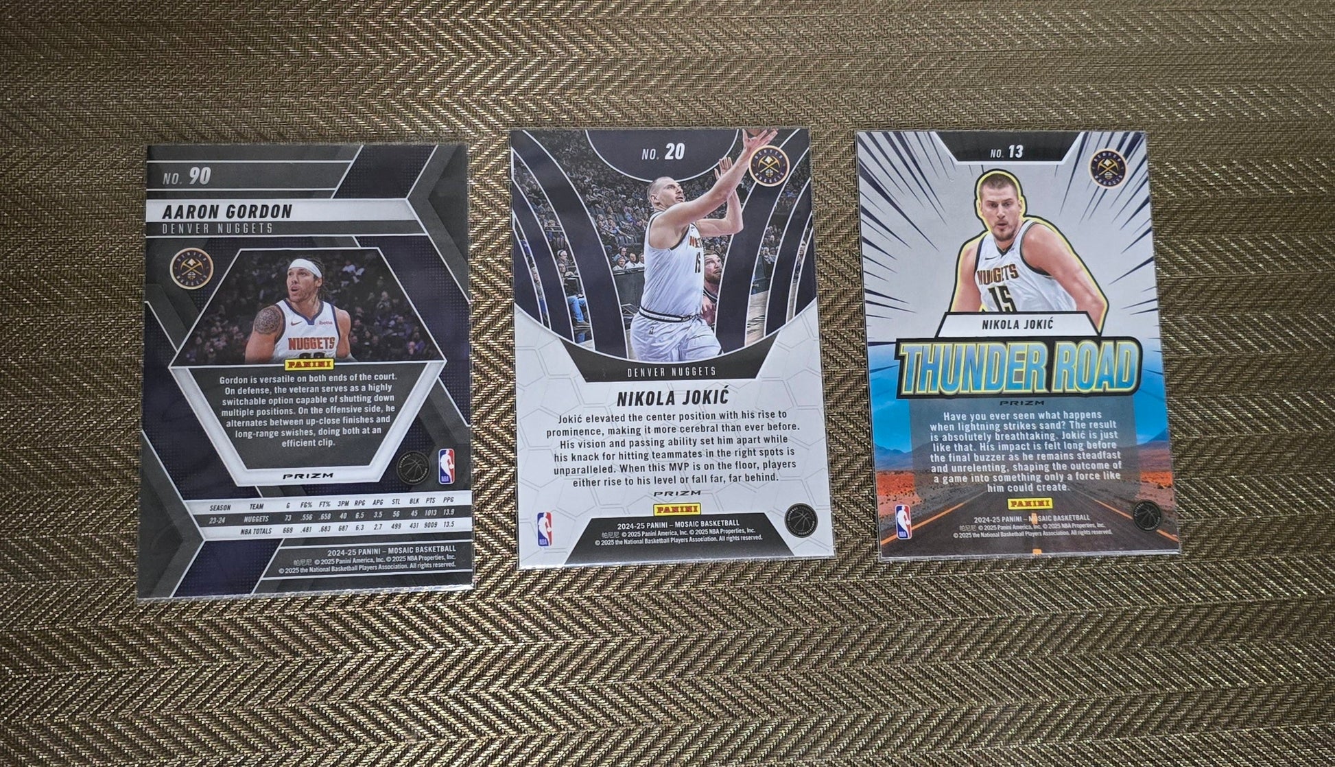 Lot 3 Cartes collection sport Basketball NBA Equipe NUGGETS Panini