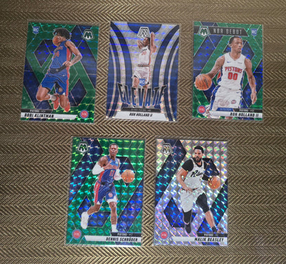 Lot 5 Cartes collection sport Basketball NBA Equipe DETROIT PISTONS Panini