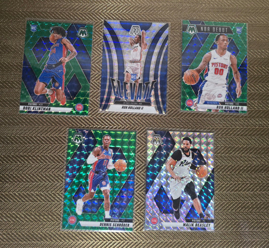Lot 5 Cartes collection sport Basketball NBA Equipe DETROIT PISTONS Panini