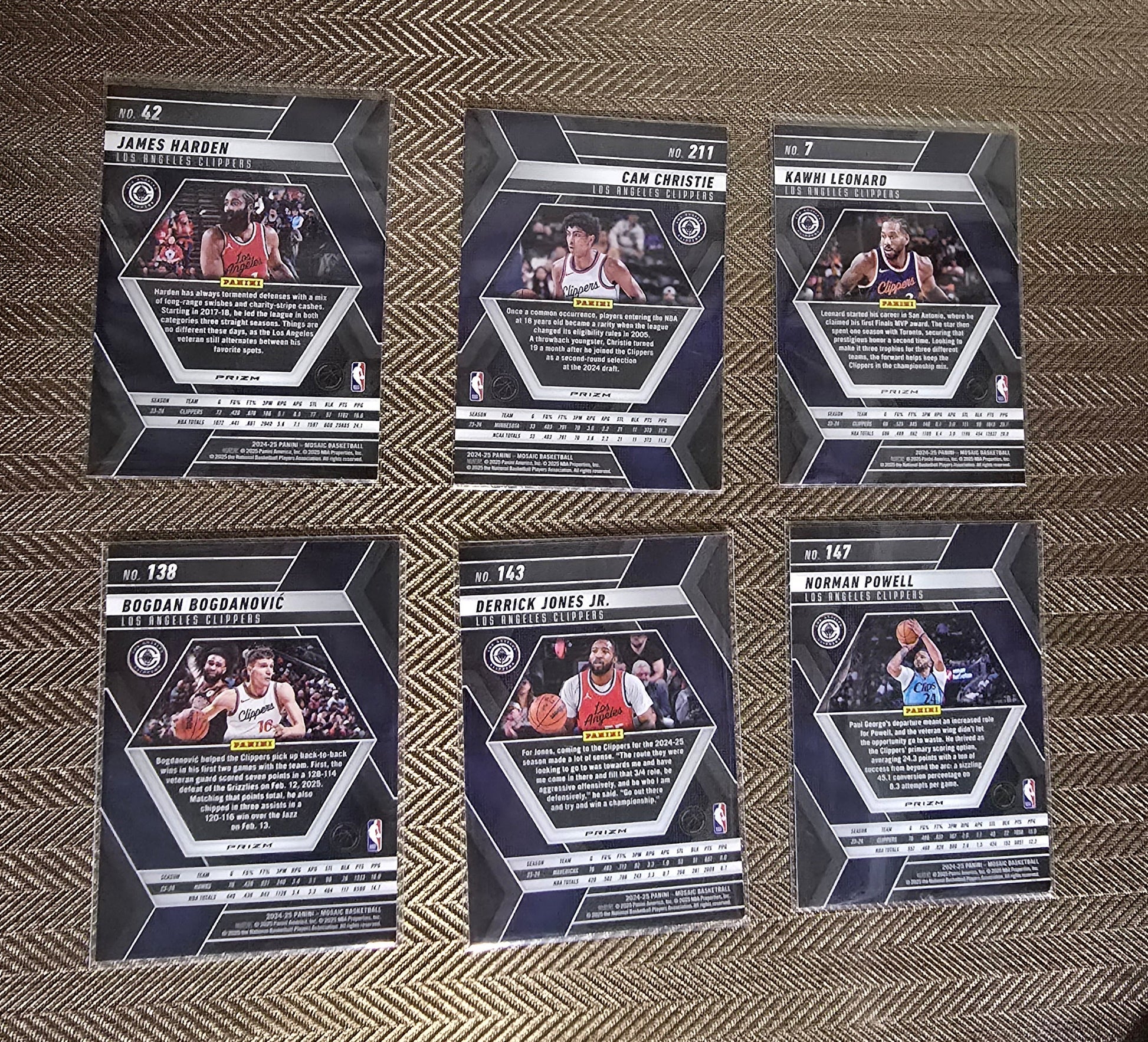 Lot 6 Cartes collection sport Basketball NBA Equipe CLIPPERS Panini