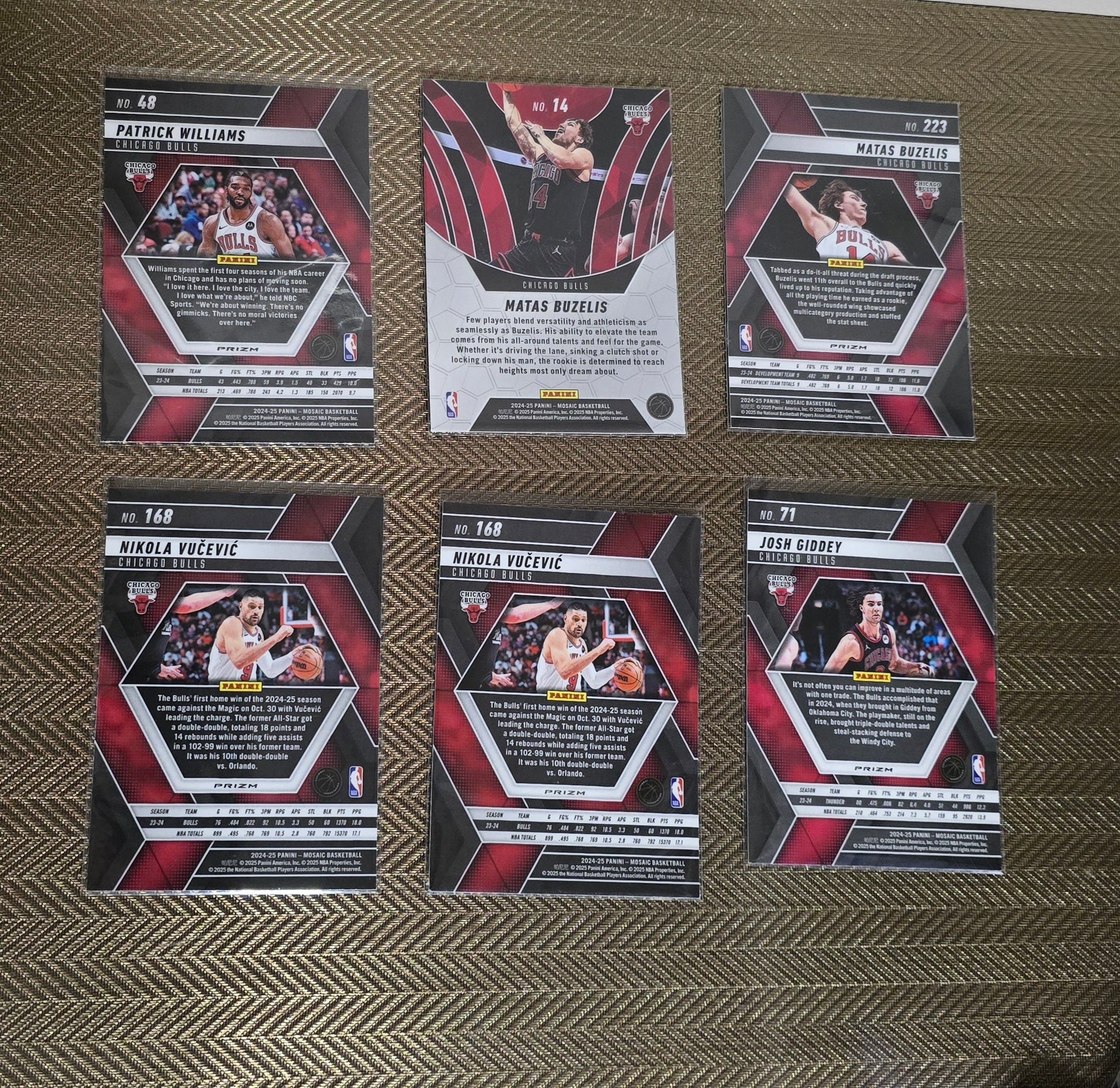 Lot 6 Cartes collection sport Basketball NBA Equipe CHICAGO BULLS Panini