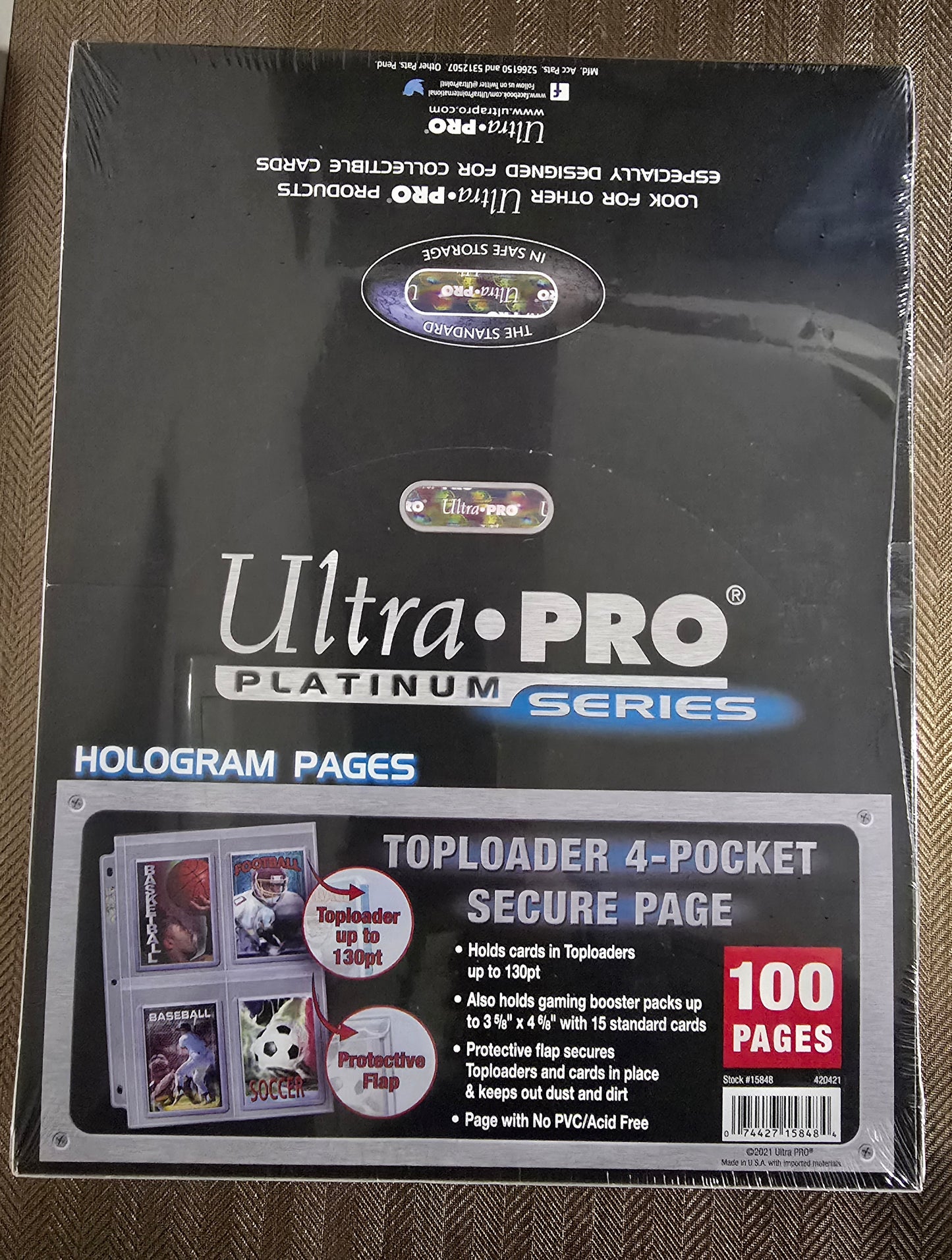 Feuille de classeur 4 Cases Toploaders - Ultra Pro Secure Platinum - à l'unité