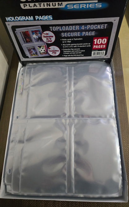 Feuille de classeur 4 Cases Toploaders - Ultra Pro Secure Platinum - à l'unité