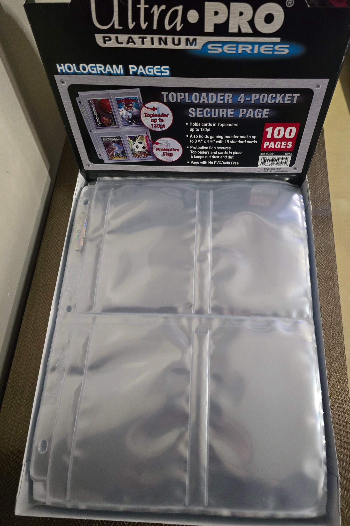 Feuille de classeur 4 Cases Toploaders - Ultra Pro Secure Platinum - à l'unité