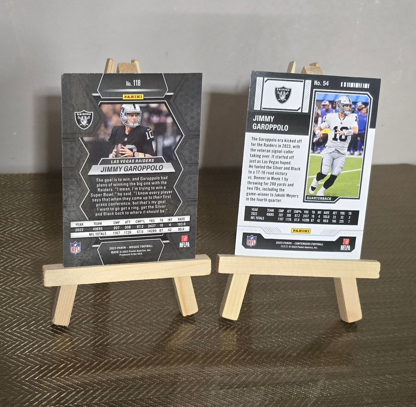 Lot 2 Cartes Football US NFL Jimmy GAROPPOLO