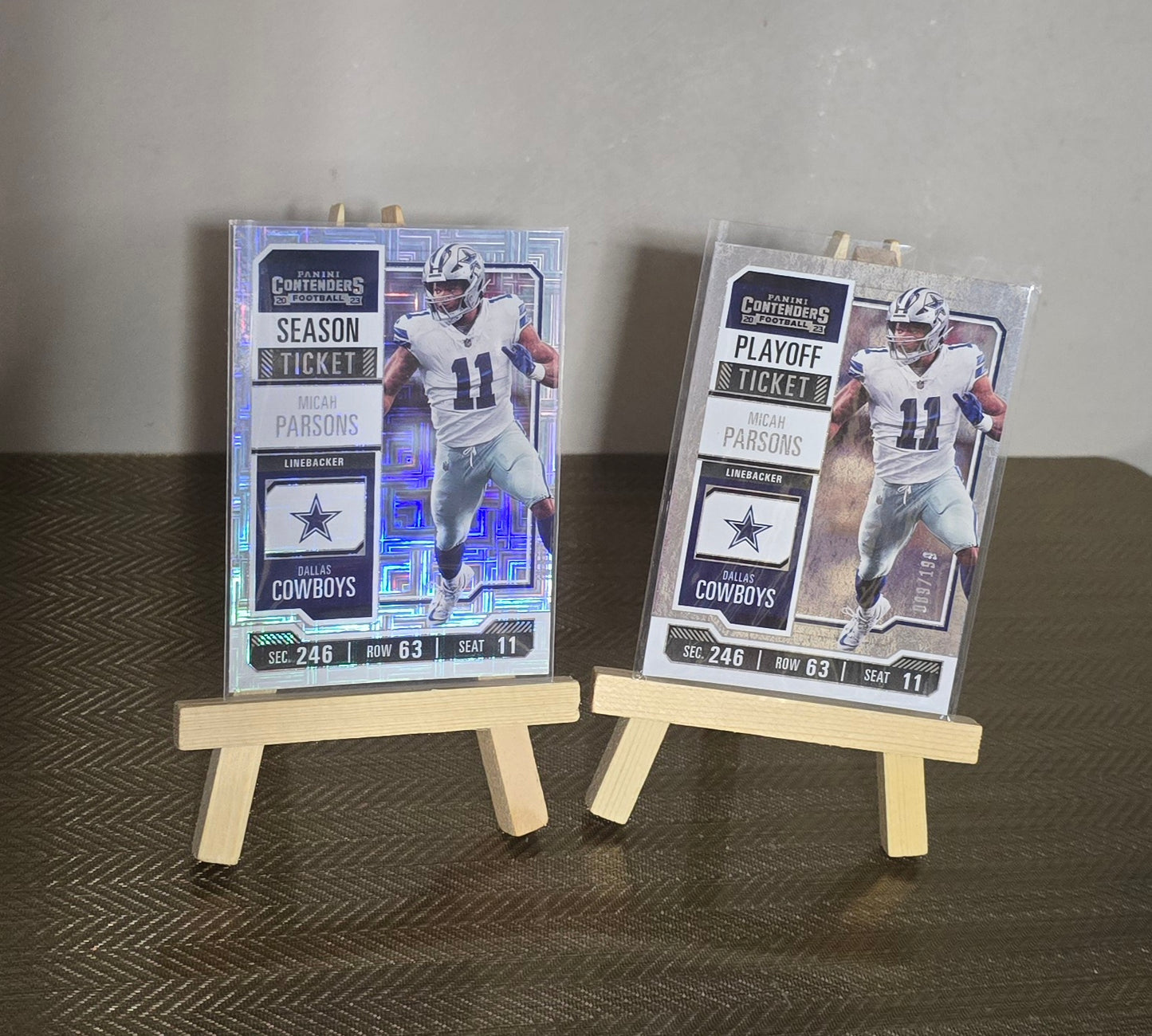 Lot 2 Cartes Football US NFL MICAH PARSONS (dont une numérotée /199)